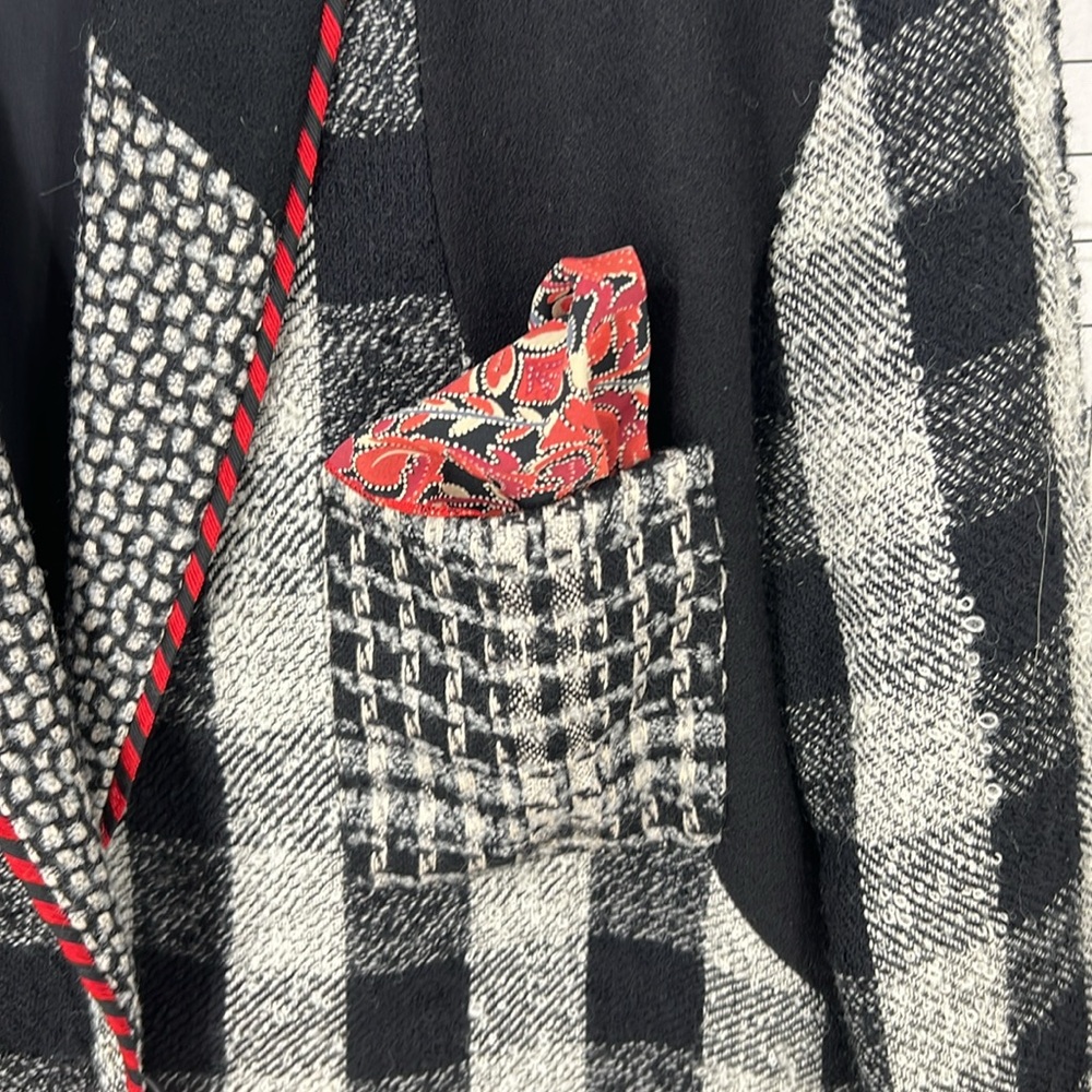 Canvas backs Lutton & horsField vintage check print art wear wool blend blazer M - Picture 7 of 14